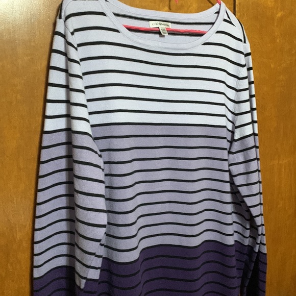 CROFT & BARROW- -Three Shades of Purple with Black lines Sweater - Picture 2 of 5